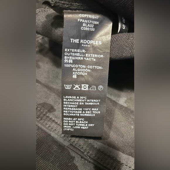 BNWT The Kooples black camo cargo style jeans size size 27/28 100% cotton - Picture 4 of 4